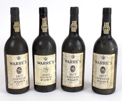 Lot 4055 - PORT; three bottles Warre's Vintage Port 1977,...