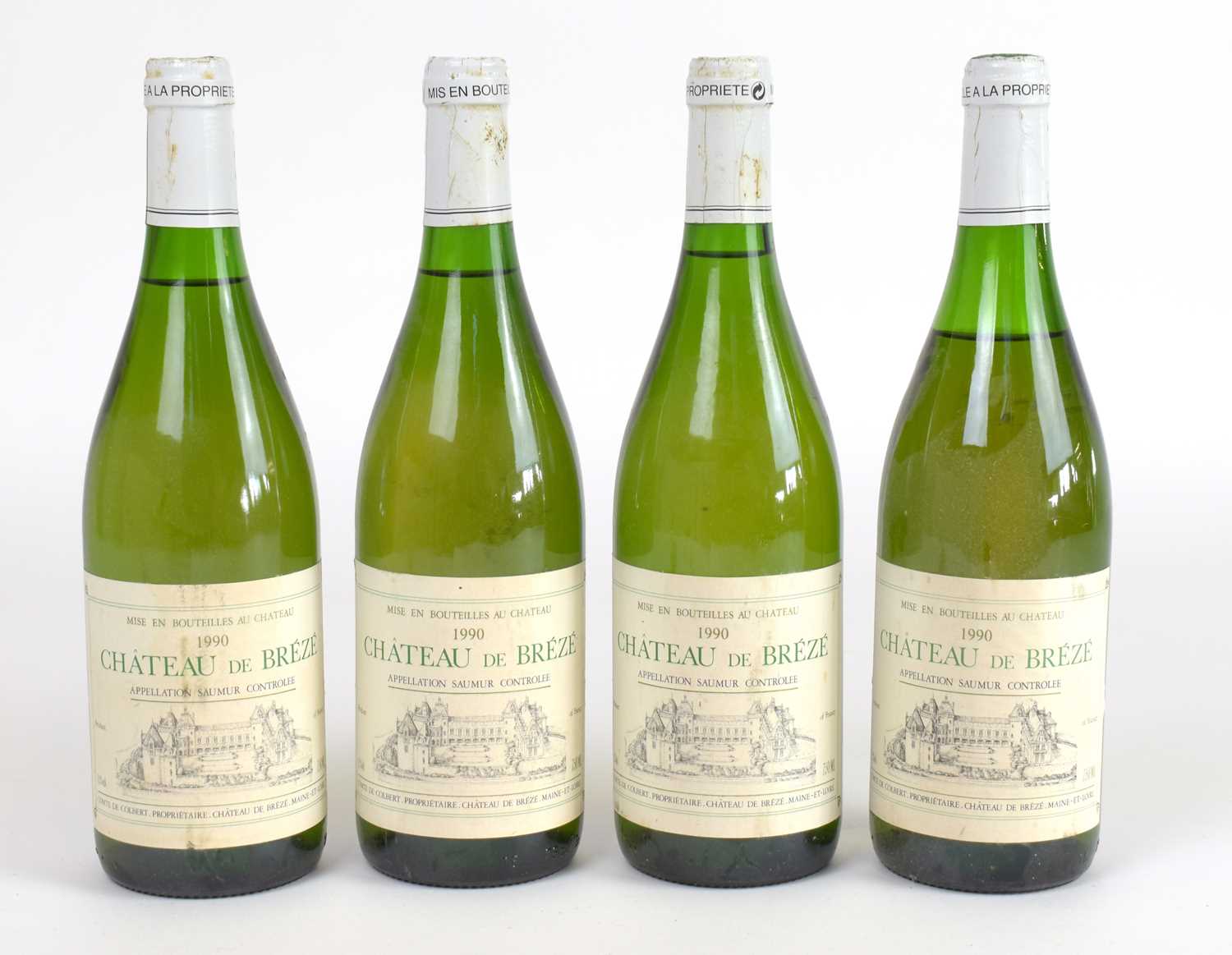 Lot 4302 - WHITE WINE; four bottles Château de Breze,...