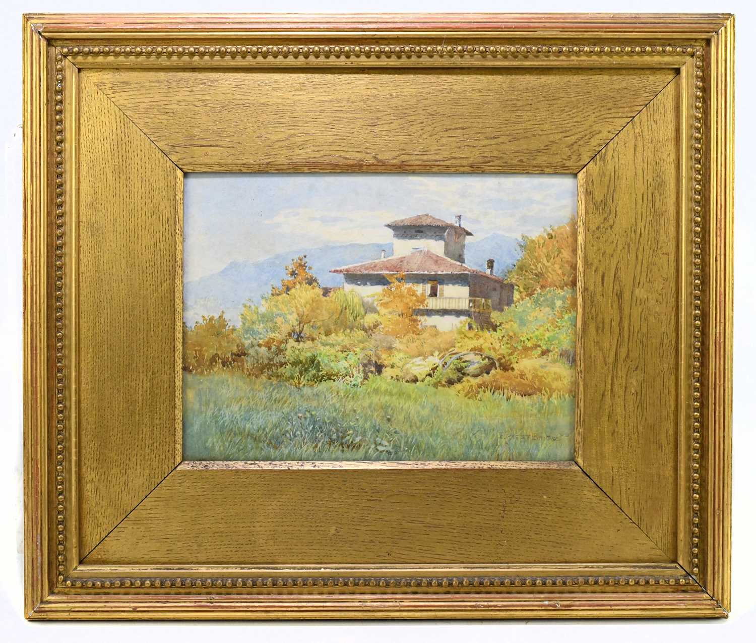 Lot 1046 - ERNEST BRIGGS; watercolour, Italian rural...