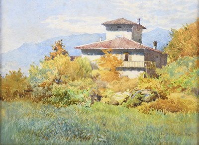 Lot 1046 - ERNEST BRIGGS; watercolour, Italian rural...