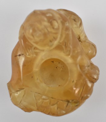 Lot 620 - A 20th century Chinese agate water pot carved...