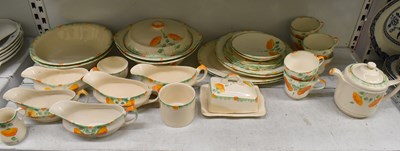 Lot 491 - CLARICE CLIFF FOR NEWPORT POTTERY; a part tea...