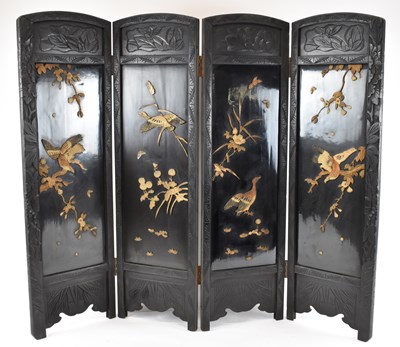 Lot 656 - A 20th century Chinese ebony and inlaid four...