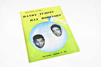 Lot 2355 - A Randy Turpin vs Ray Robinson official...