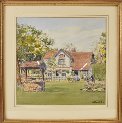 Lot 251 - ALBERT FRANKEL; watercolour, rural scene, beer...