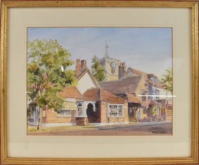 Lot 252 - ALBERT FRANKEL; watercolour, street scene with...