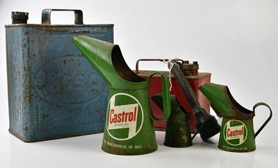 Lot 253 - A group of three Castrol oil cans, together...