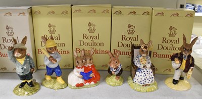 Lot 528 - ROYAL DOULTON; a group of six boxed Bunnykins...