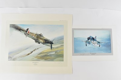 Lot 230 - ROBERT TAYLOR; print of the Battle of Britain...