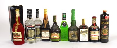 Lot 4100 - MIXED SPIRITS; eleven bottles, including three...