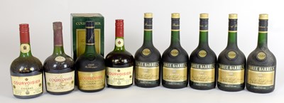 Lot 4043 - BRANDY; five bottles Three Barrels Rare Old...