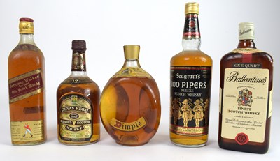 Lot 4072 - WHISKY; five bottles mixed whisky, including...