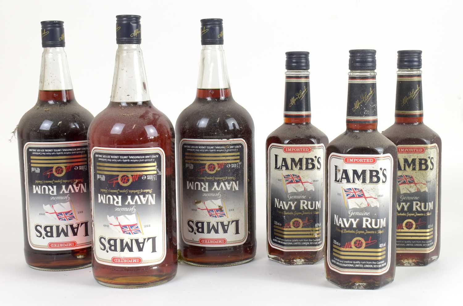 Lot 4070 - NAVY RUM; three 1.5l bottles Lamb's Navy Rum,...