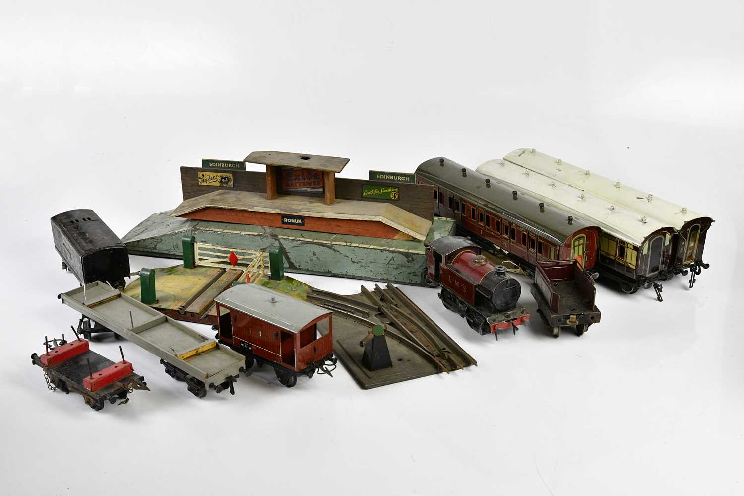 Tin Train Model Lot 4349 - A collection of tin plate model railway