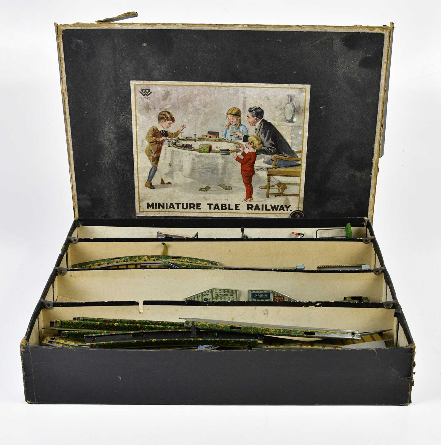 Lot 4332 - BING; a boxed miniature tin plate table...