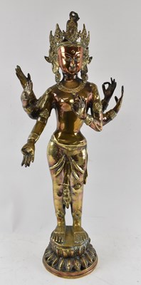 Lot 659 - An Indian brass and coppered figure of Shiva,...