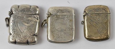 Lot 848 - Two Edward VII hallmarked silver vesta cases,...