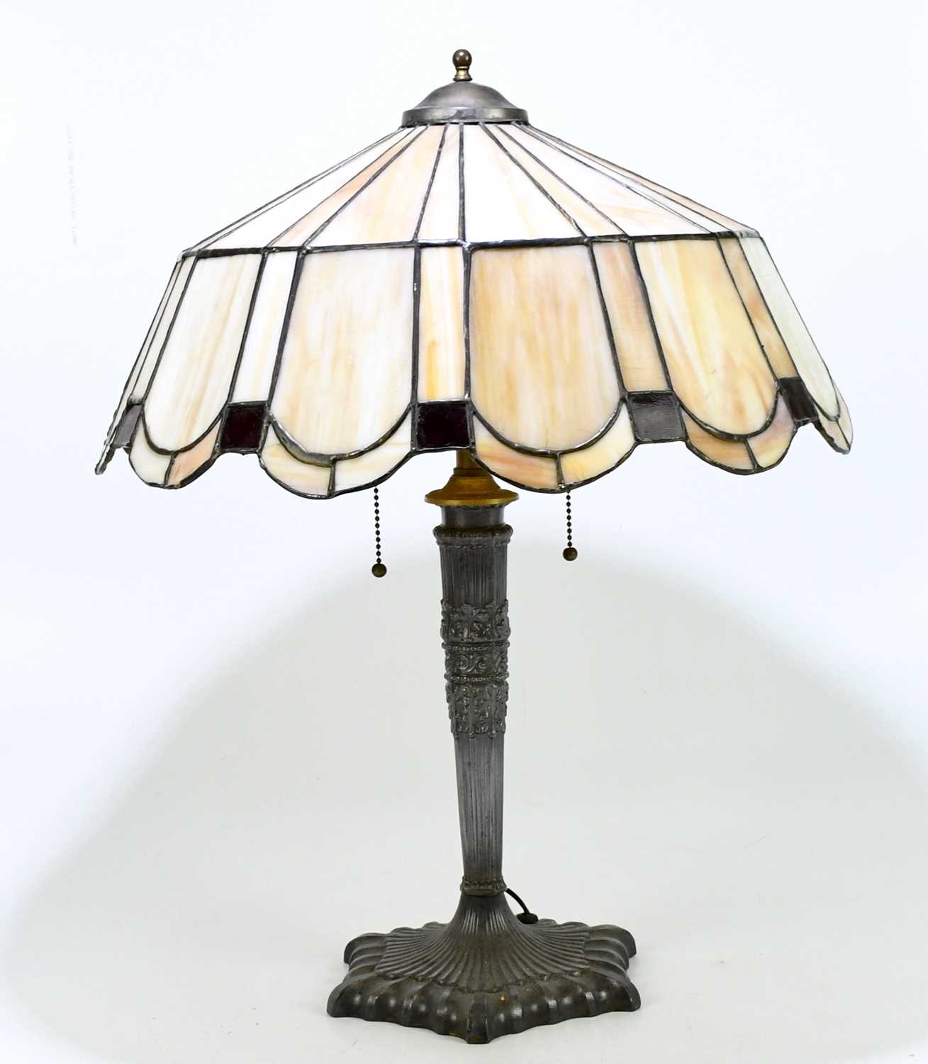 Lot 216 - A reproduction Art Nouveau style table lamp...