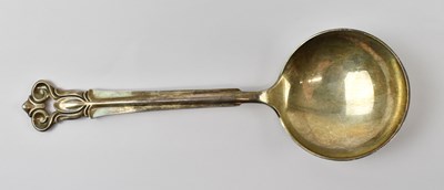 Lot 832 - A Danish sterling silver spoon, length 18cm,...