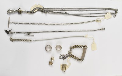 Lot 951 - A group of hallmarked silver and white metal...