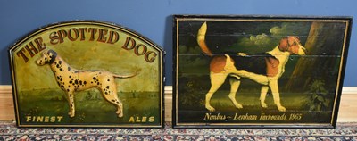 Lot 241 - Two modern painted wood signs including an...