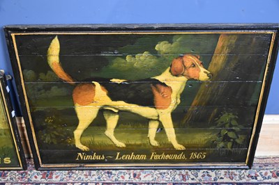 Lot 241 - Two modern painted wood signs including an...