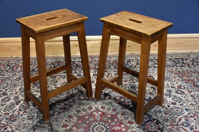 Lot 178 - Two pine stools, height 68cm.