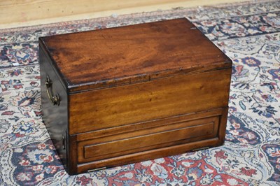 Lot 17 - A 19th century teak campaign lidded box, with...