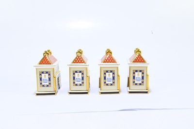 Lot 683 - ROYAL CROWN DERBY; four paperweights...