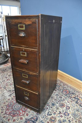 Lot 16 - An early 20th century four drawer oak filing...