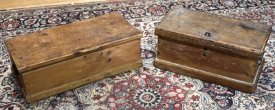 Lot 170 - Two rustic pine chests of small proportions,...