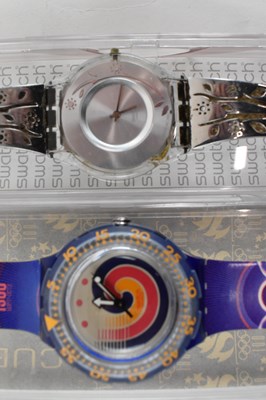 Lot 1036 - A group of ten Swatch watches including the...