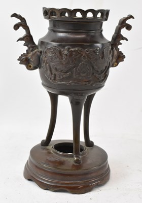 Lot 666 - A Japnese Meiji period bronze urn (lacking...