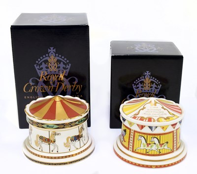 Lot 673 - ROYAL CROWN DERBY; two money boxes comprising '...