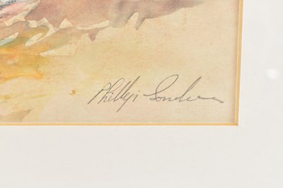 Lot 231 - PHILIP SAUNDERS; watercolour, stable scene of...