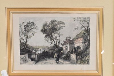 Lot 233 - A pair of 20th century Chinese prints, pagodas...