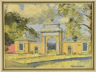 Lot 268 - PETER CARMICHAEL; modern oil on canvas, gates...