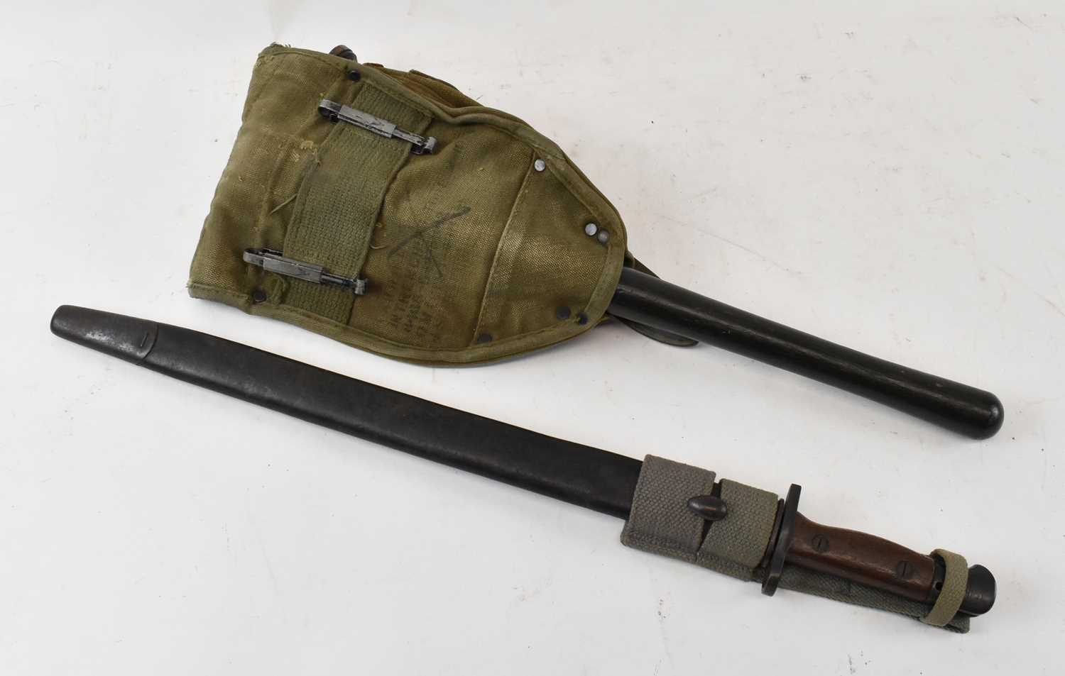 Lot 376 - A WWII bayonet, length 57cm, and a US Korean...