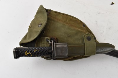 Lot 376 - A WWII bayonet, length 57cm, and a US Korean...