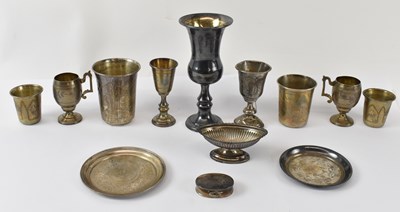 Lot 737 - A group of hallmarked silver items, including...