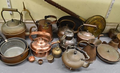 Lot 459 - A group of copper and brassware, including...