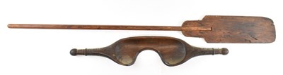 Lot 587 - An African style paddle, length 162cm, and a...