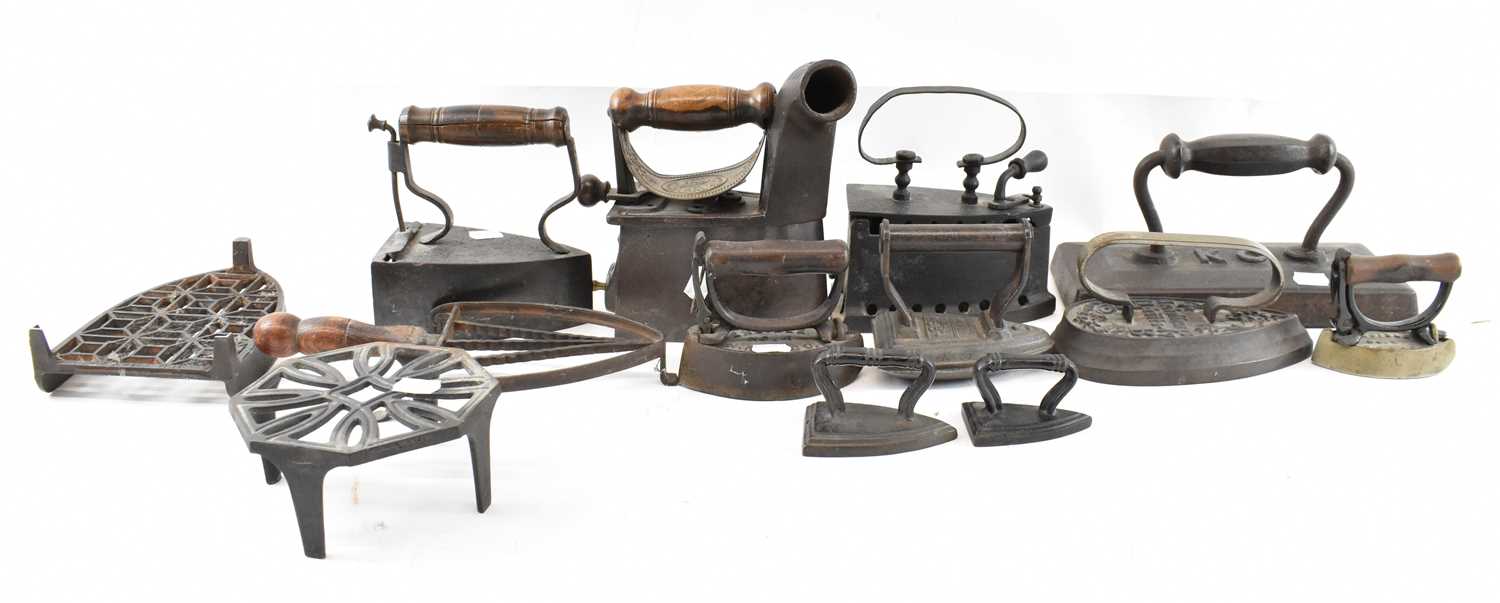 Lot 323 A group of 19th century and later cast irons,