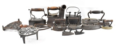 Lot 323 - A group of 19th century and later cast irons,...