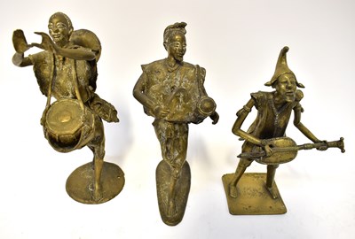 Lot 438 - A pair of African cast metal figures of...