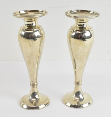 Lot 774 - A pair of George V hallmarked silver trumpet...