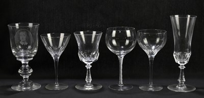 Lot 525 - BACCARAT; nine champagne glasses with a...