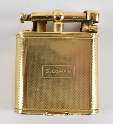 Lot 898 - DUNHILL; a 9ct yellow gold cigarette lighter,...