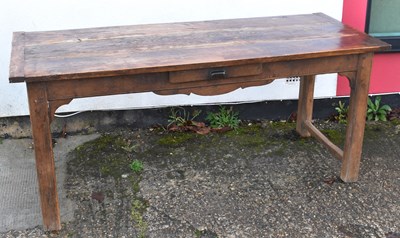 Lot 11 - A 19th century oak refectory table with three...