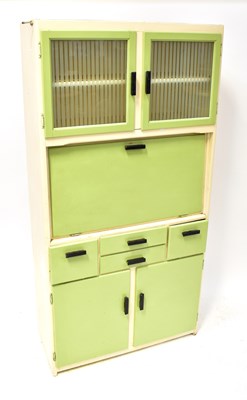 Lot 2 - A c.1950s painted kitchenette with two glass...